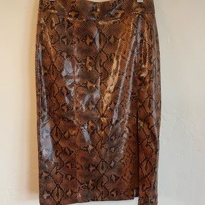 Express Snake Print Leather Pencil Skirt